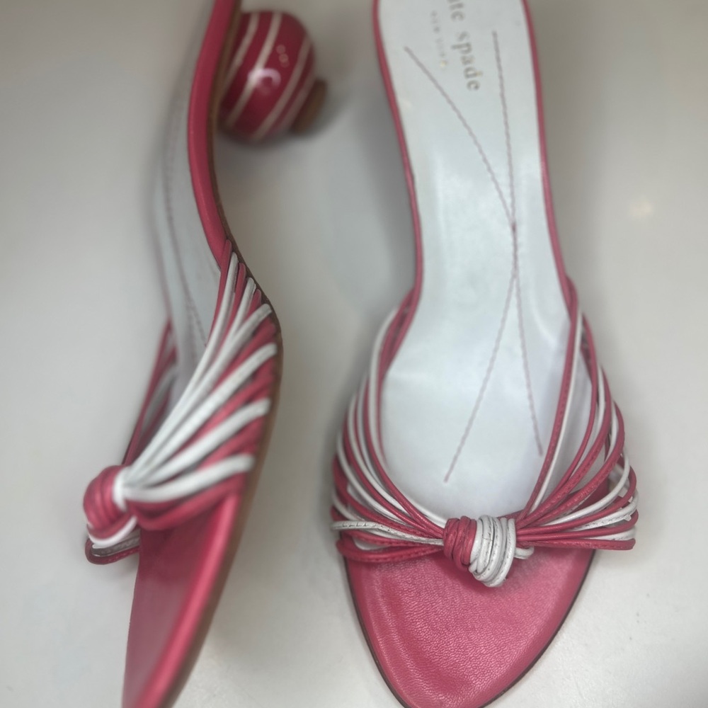 Kate Spade New York Pink & White Sandals in Excellent Condition - Picture 6 of 15